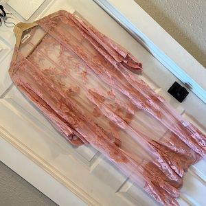 Sheer pink kimono